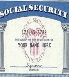 Novelty Social Security Card