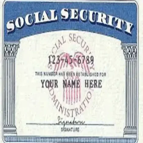 Novelty Social Security Card